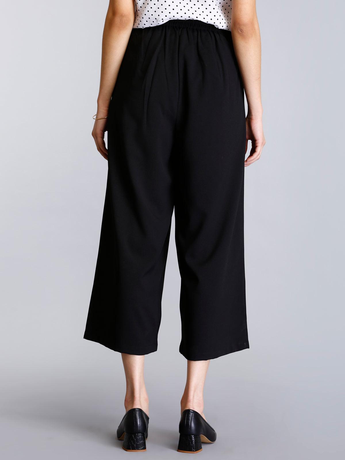 Pleated Culottes - Black| Formal Trousers