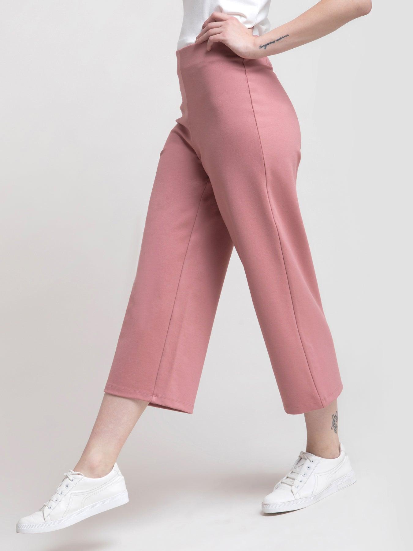 4 Way Stretch LivIn Culottes - Pink| Formal Trousers