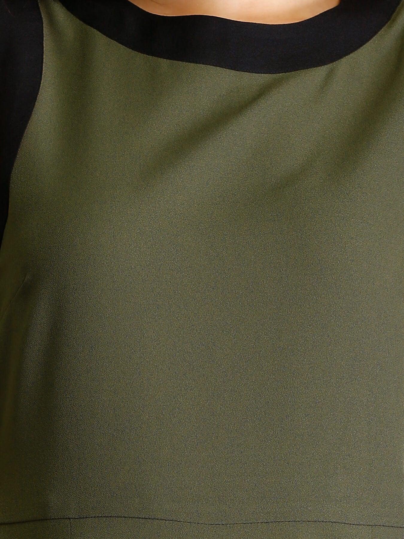 Colour Block Sheath Dress - Olive| Formal Dresses