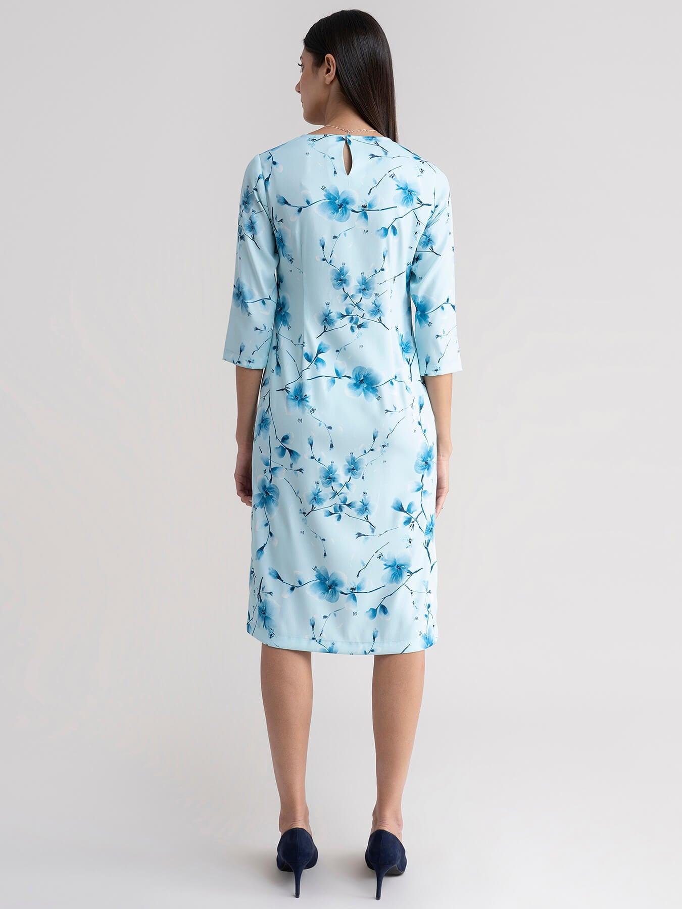Floral Shift Dress - Blue| Formal Dresses