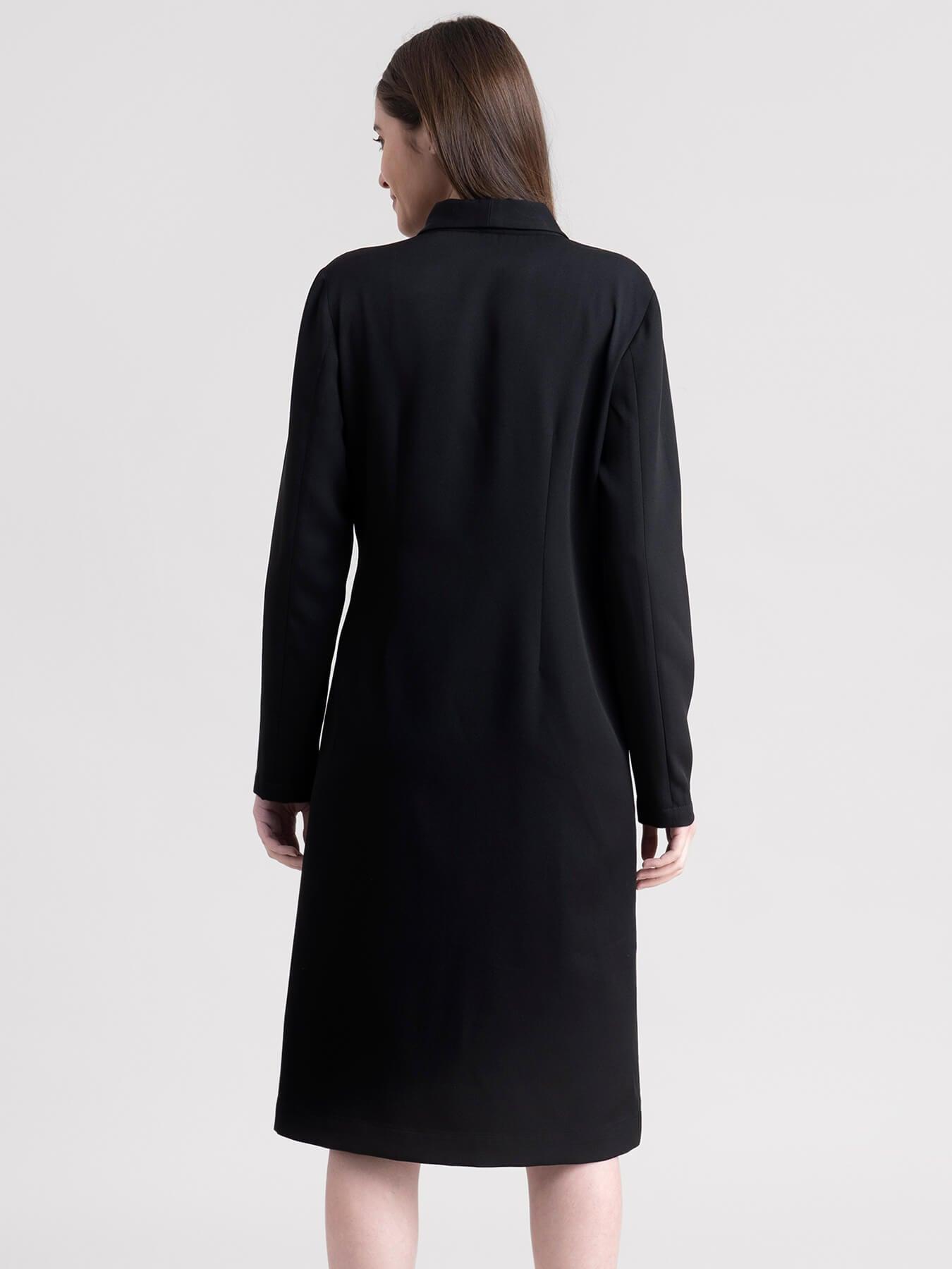 Blazer Button Down Dress - Black| Formal Dresses