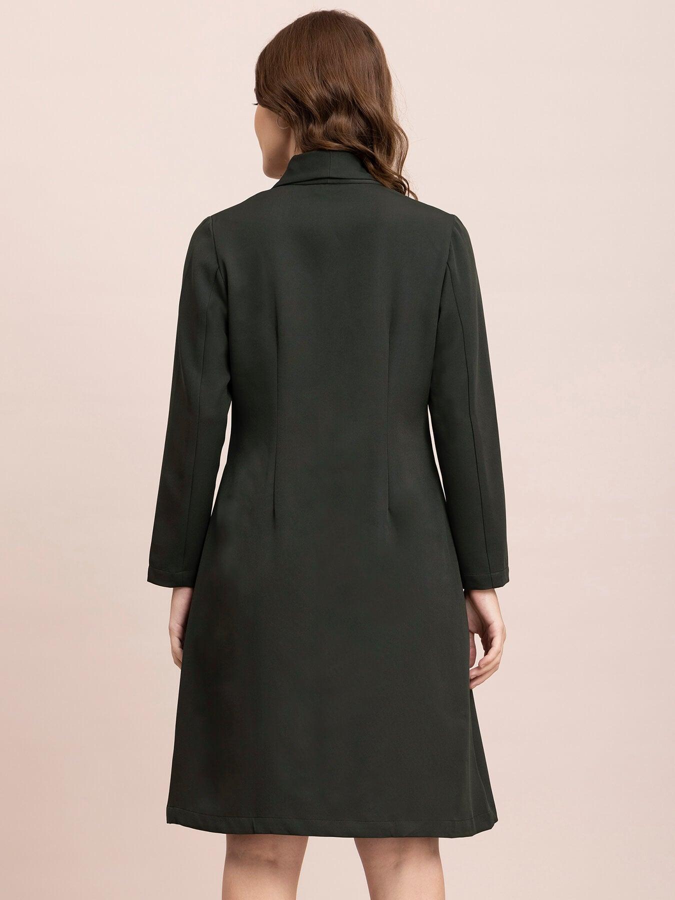 A Line Blazer Dress - Olive| Formal Dresses