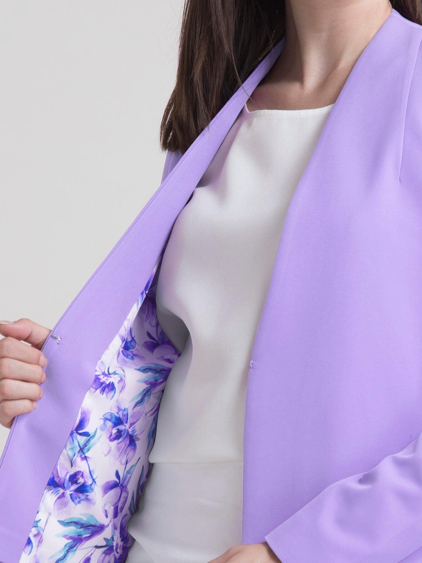 Stylish Jacket With Hook Closure - Lilac| Formal Jackets