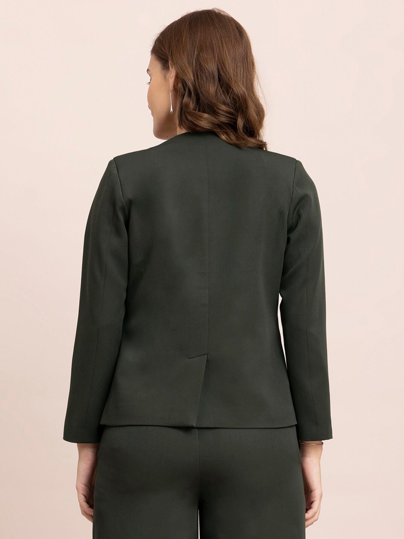 Open Front Blazer - Olive| Formal Jackets
