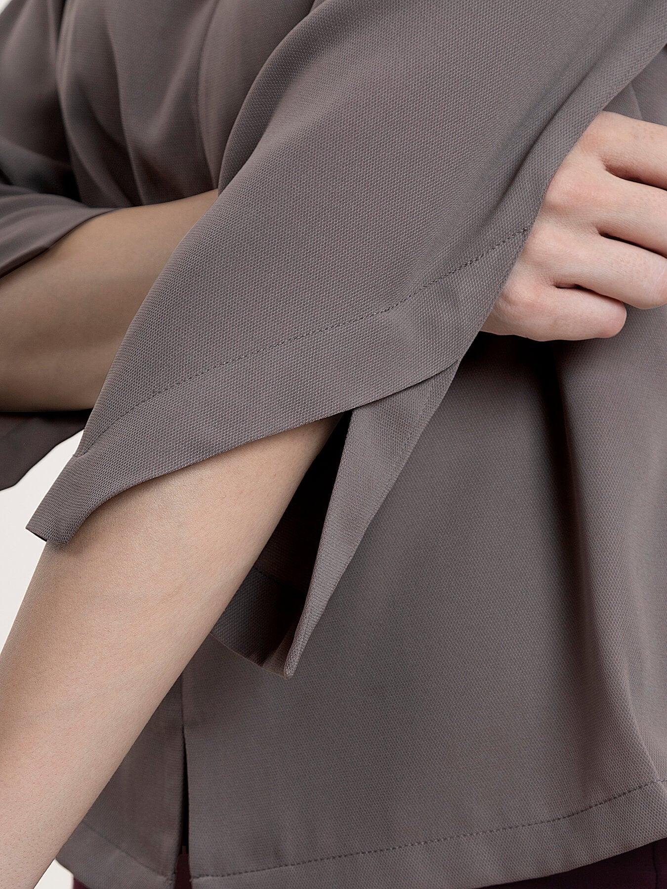 Georgette Pleat Detail Top - Grey| Formal Tops