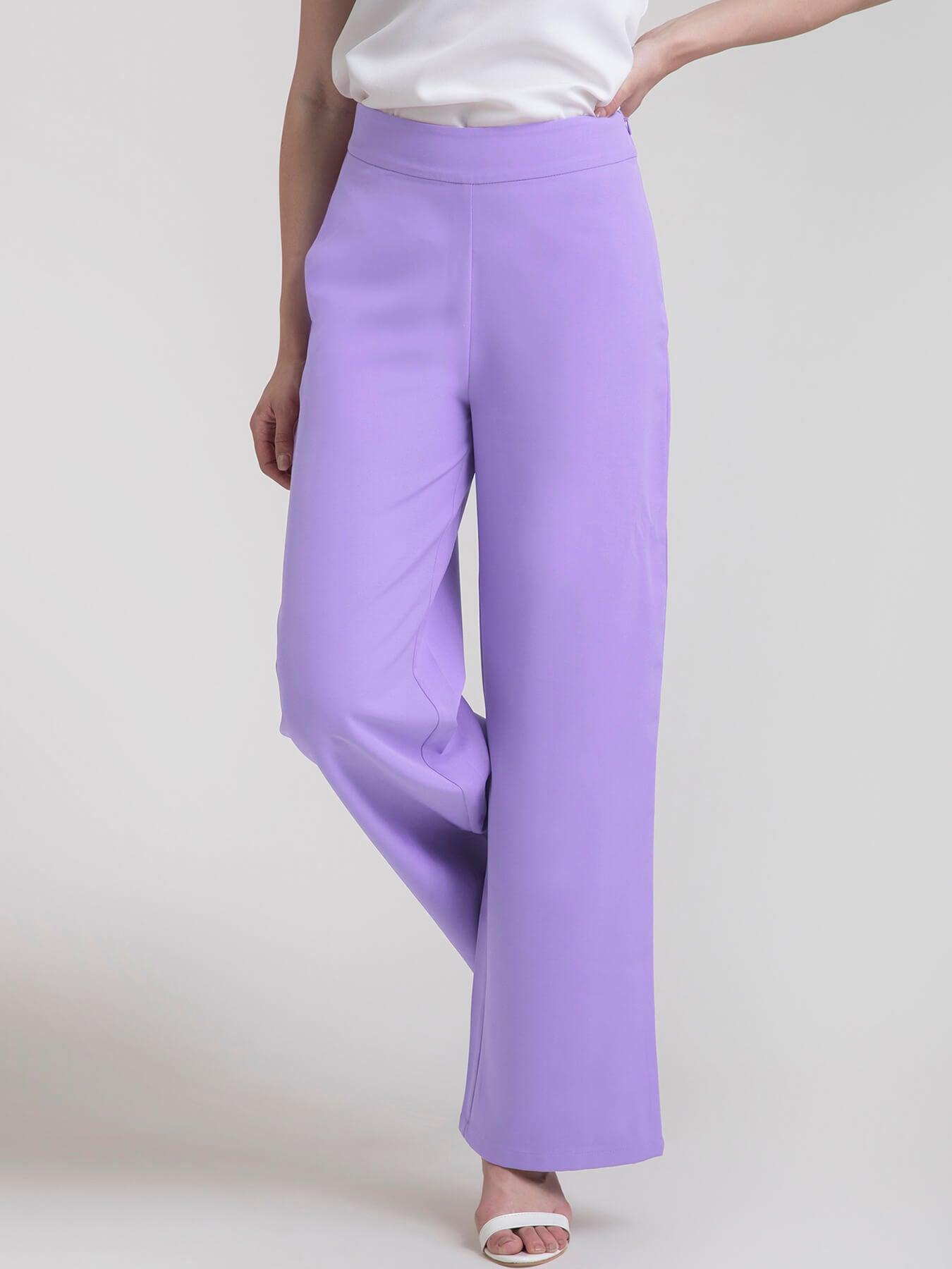 Wide Leg Pants - Lilac| Formal Trousers
