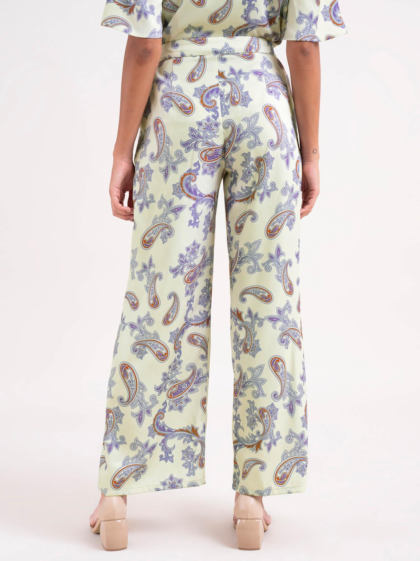 Paisley Wide Leg Trousers| Formal Trousers