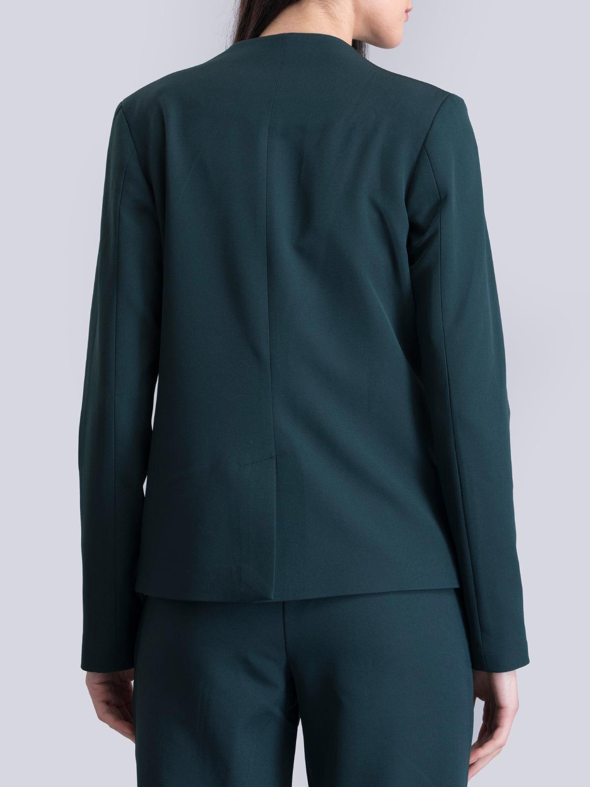 Stylish Hook Closure Jacket - Green| Formal Jackets