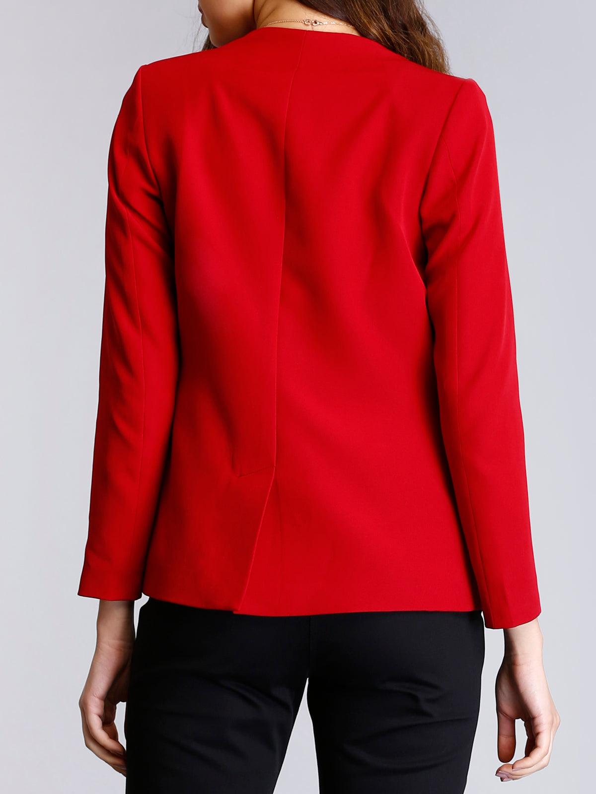 Stylish Jacket With Hook Closure - Red| Formal Jackets
