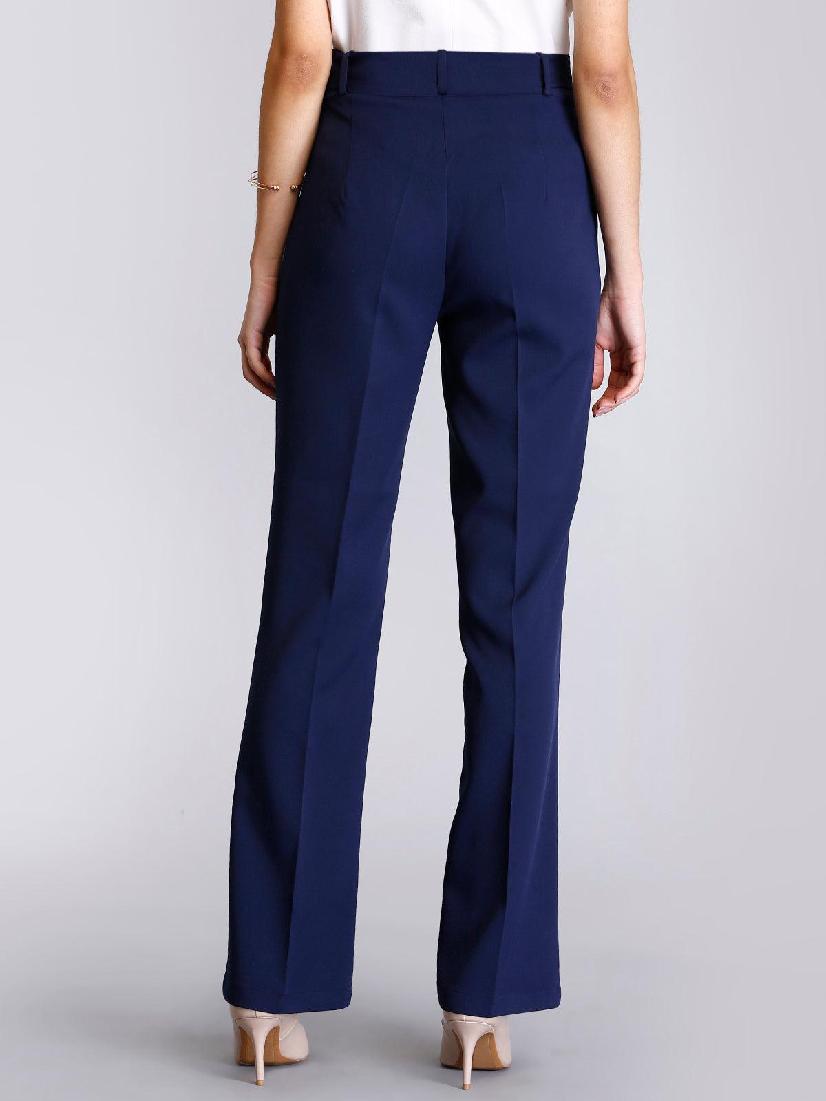 High Waist Pants - Navy| Formal Trousers