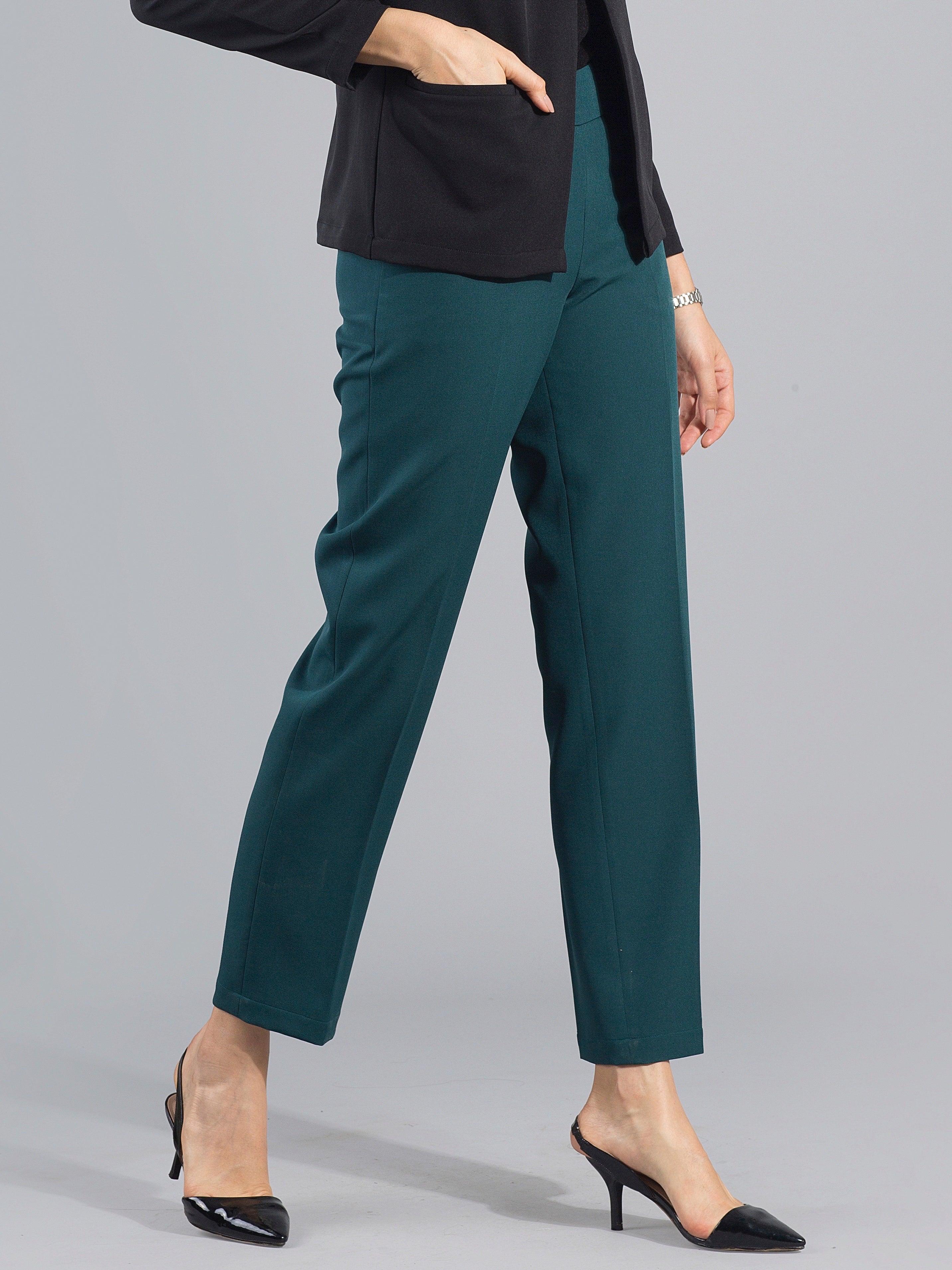 Essential Easy Care Work Trousers - Bottle Green| Formal Trousers