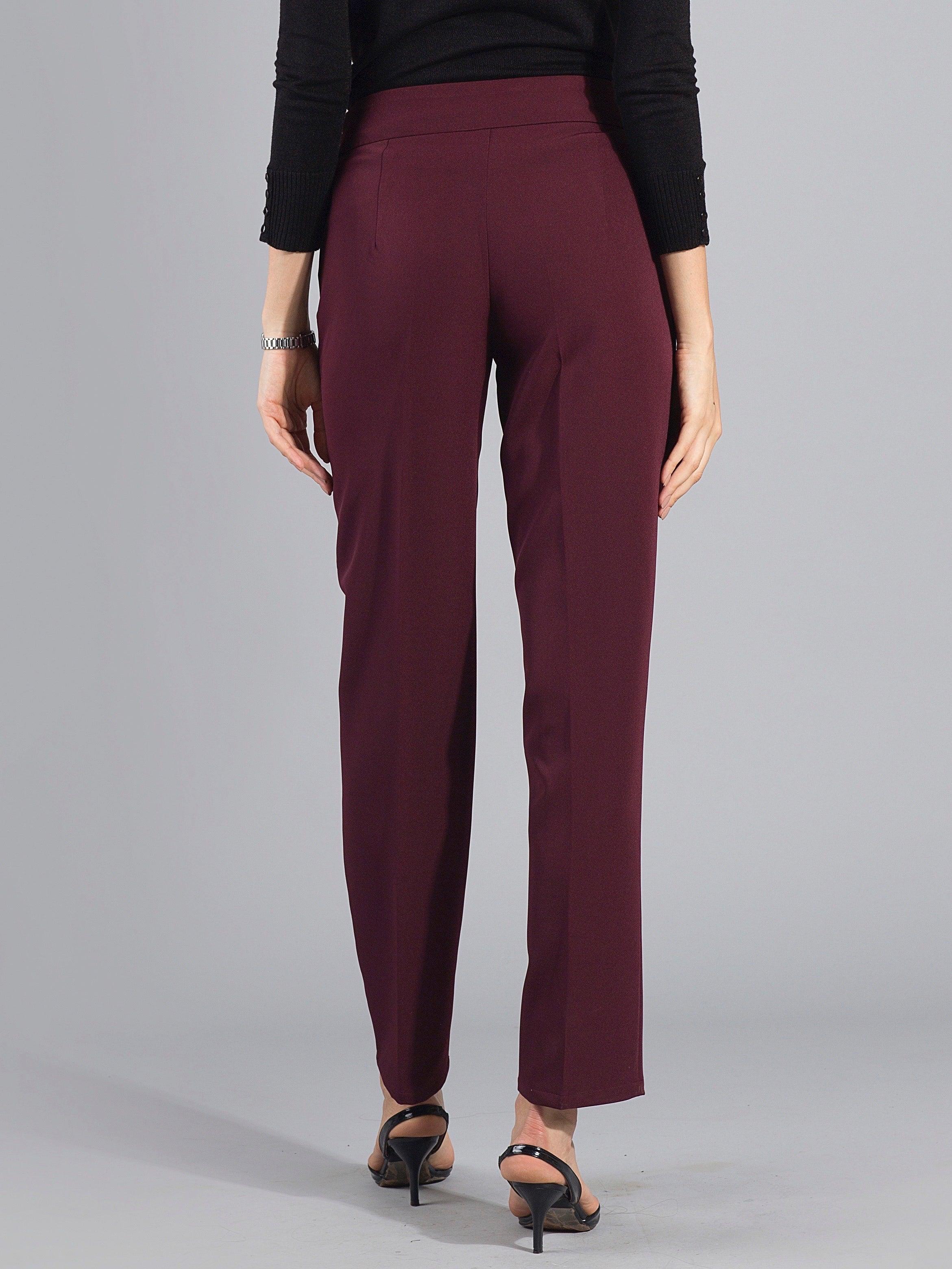 Essential Easy Care Work Trousers - Maroon| Formal Trousers